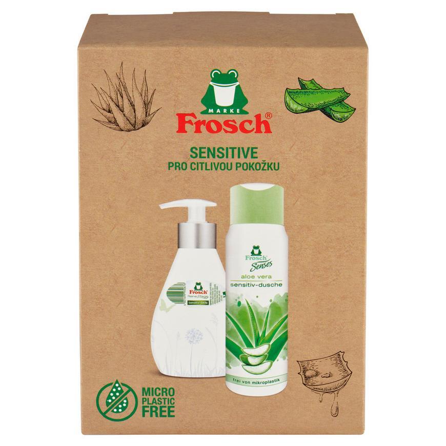 Súprava darčeková Frosch Sensitive, Aloe Vera, sprchový gél a tekuté mydlo, 2x300 ml