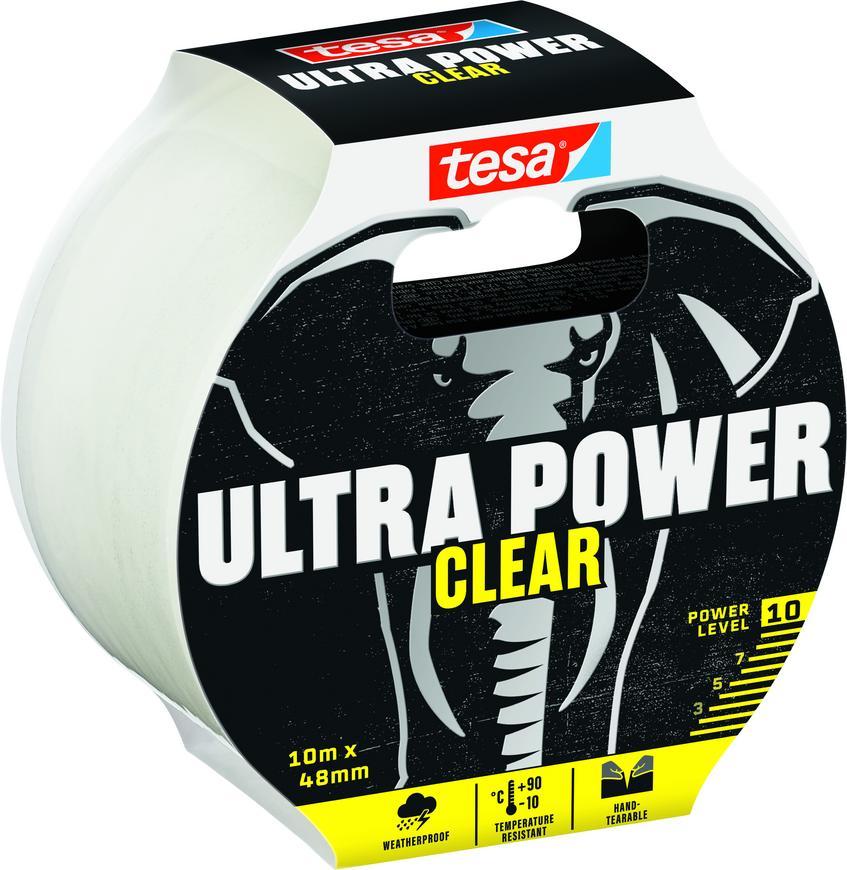 Pska tesa Ultra Power Clear, opravn, PE, transparentn, 48 mm, L-10 m