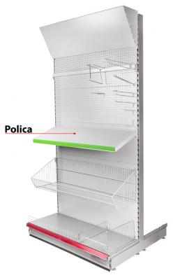 Polica Racks H10 950x370x0.8 mm, s držiakmi *M*, max. 70 kg