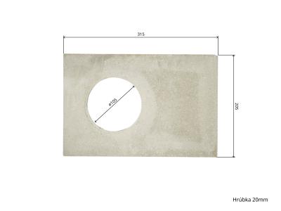 Šamot 31,5 x 20,5 x , priemer otvoru 10,5 cm